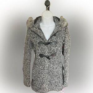 NWT American Rag Tweed Hooded Toggle Close Coat